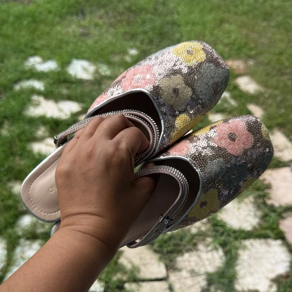 Multicolor Sequin Mules size 7 - Picture 4 of 5